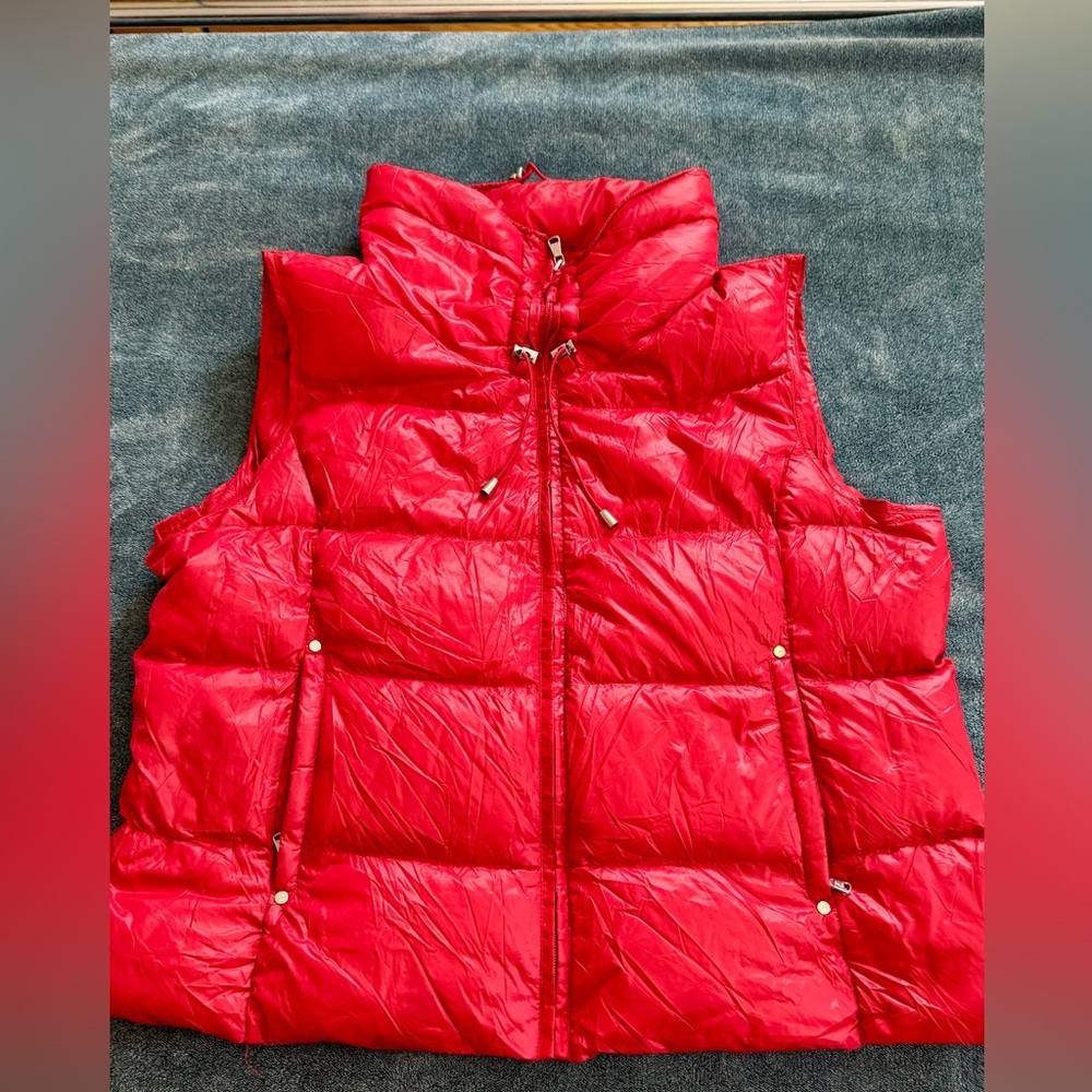 Lauren Ralph Lauren Bright RED Down Puffer Vest Ladies XL Gorgeous